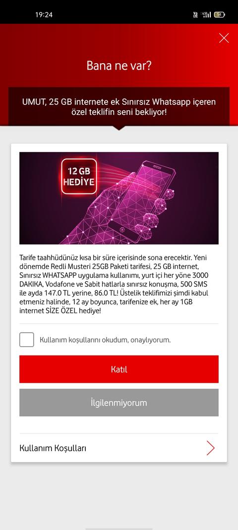 Vodafone Güzel Teklif Sunmuyor