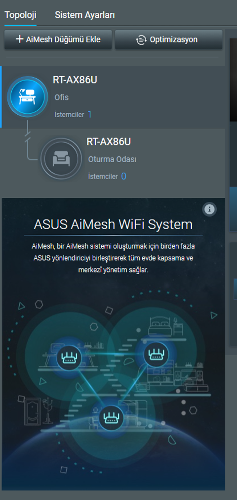 1000MB internet + Aimesh sorunu ( Asus ax86u ) düşük wifi hızı.