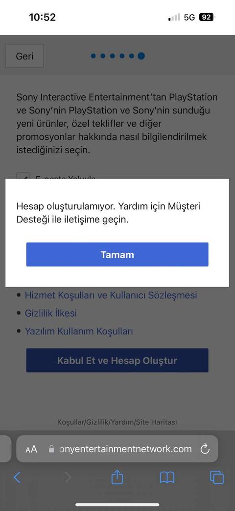 PSN Türkiye Hesap Açma Sorunu