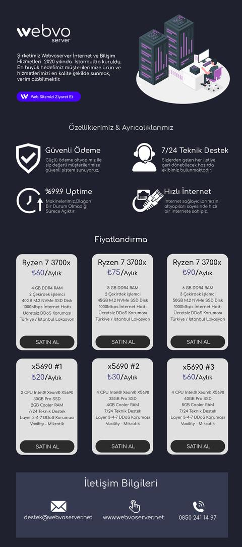 🚀 Performans Sanal Sunucular 🚀Üst düzey Ücretsiz DDoS koruması 🌐 WEBVOSERVER.NET