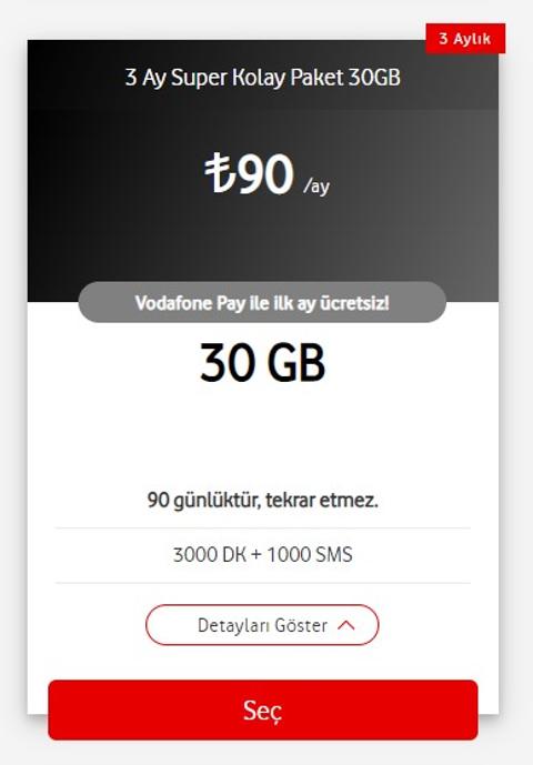 VODAFONE FATURASIZ AYLIK 10 GB, 1000 DAKİKA, 300 SMS 30 TL ! (3 Aylık Paket)  [ANA KONU] | DonanımHaber Forum » Sayfa 3