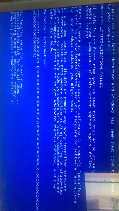 Casper nirvana nb 15.6 laptop process1 initialization failed hatası