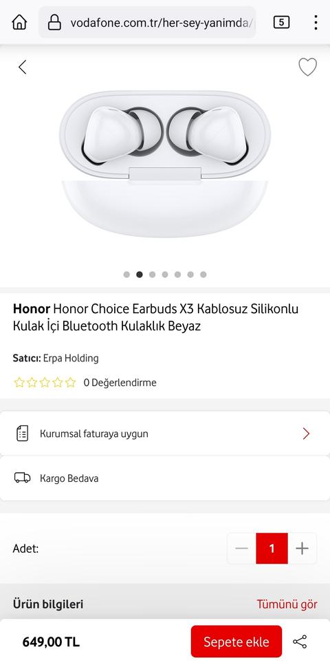 Honor Choice Earbuds X3 Bluetooth Kulaklık 649tl