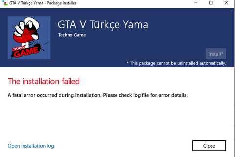 GTA V türkçe yama the inistlization failed hatası