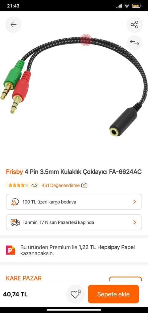 Usb ses kartı vs kulaklık çoklayıcı