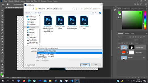 Photoshop yetersiz dosya formatı