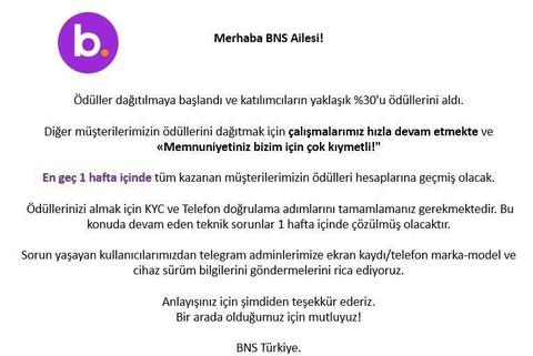 BNSTR'de kyc yapanlar telefonu onaylasın!