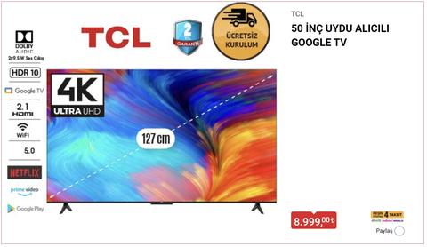 BİM'e TCL 50C635 geliyor (9 bin TL). Alınır mı?