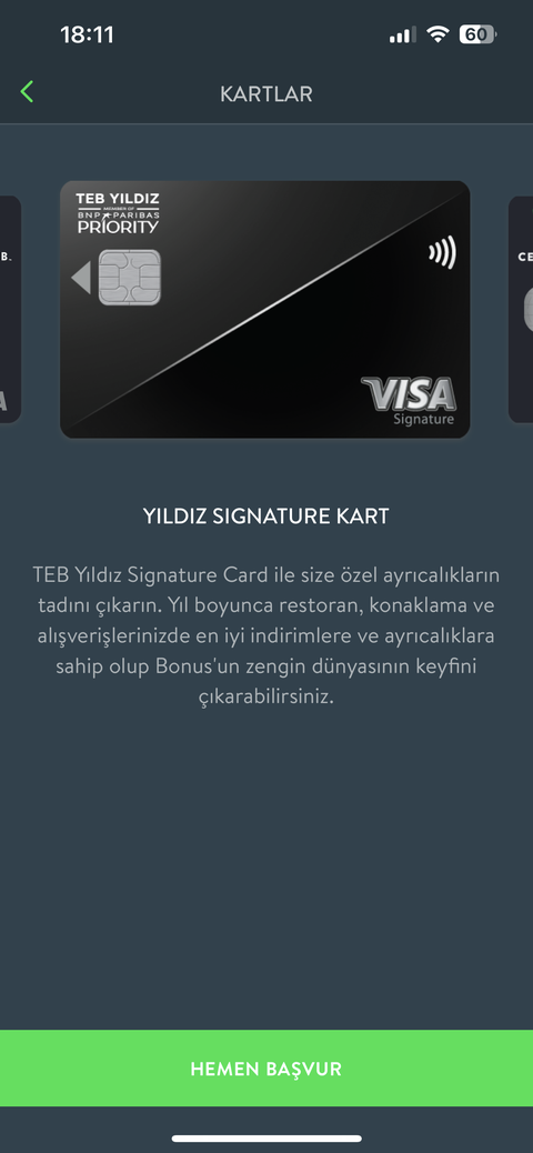 TEB Yıldız Signature Card Hakkında