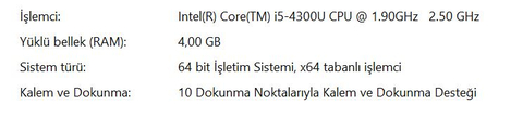 8 gb yüklü bellek 4 gb görünüyor