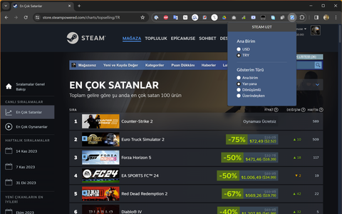 STEAM İÇİN USD/TL ÇEVİRİCİSİ: U2T