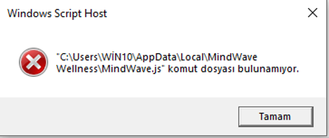 windows script host hatası alıyorum 2 dakikaya bir yardım edebilecek varmı ?