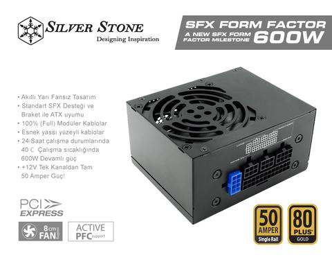 SATILDI - Silverstone Sfx 600W 80+ Gold Psu Tam Modüler (Mini Kasalar İçin)