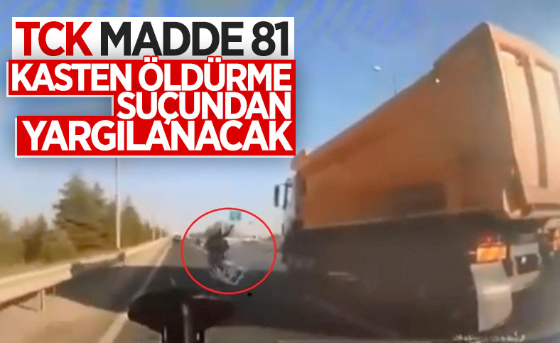 Motosikletliye bilerek çarpan sürücünün soruşturması tamamlandı