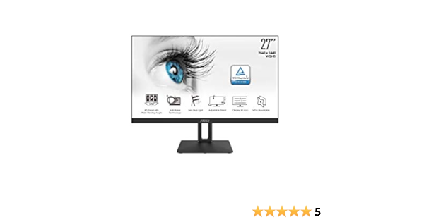 27" MSI PRO MP271QP 2560X1440 (QHD) IPS 60HZ