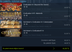 SATILIK Sid Meier's CIVILIZATION III, IV, V ve Beyond Earth Toplam 9 Paket