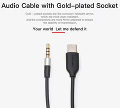 Bluedio Audio cable Type-c to 3.5 mm + Y Splitter Cable for computer