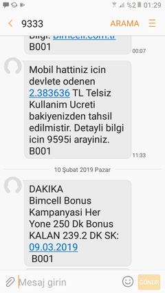 bimcelle geçene ve yeni bimcell hat alana 4 gb 250 dk 250 sms hediye