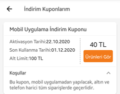 Trendyol 100 / 40 indirim 12 tl