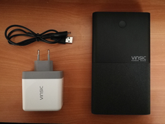 vinsic 28000 mAh, QC3.0 Powerbank + QC3.0 Adaptör