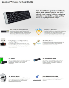 logitech k230 wireless klavye