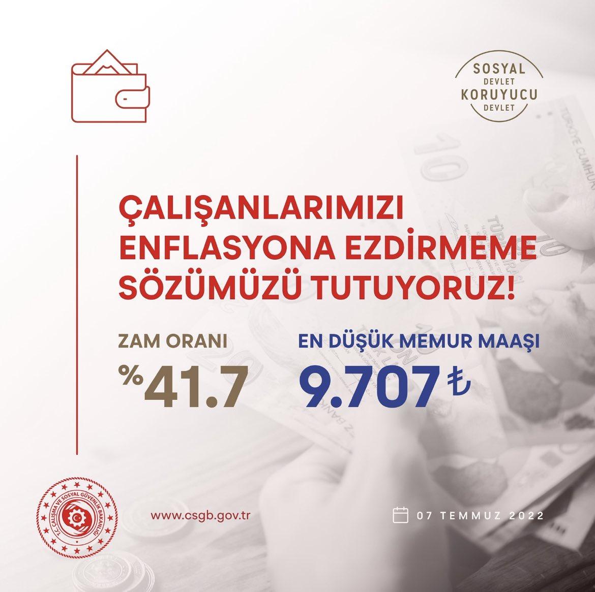 Memur maaşına %41.7 zam geldi!