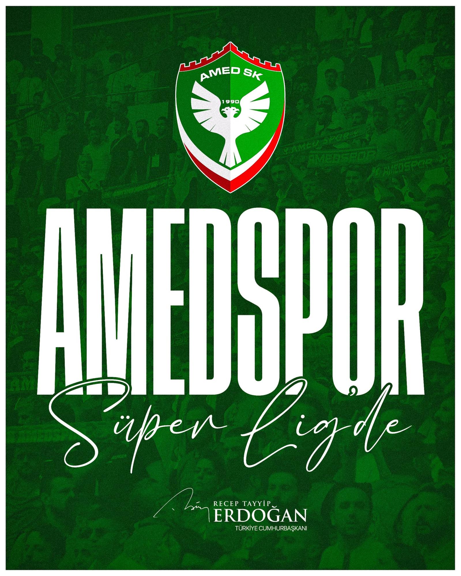 Erdoğan'dan Amedspor'a TEBRİK