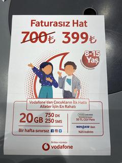 Vodafone Faturasız Hat 199₺