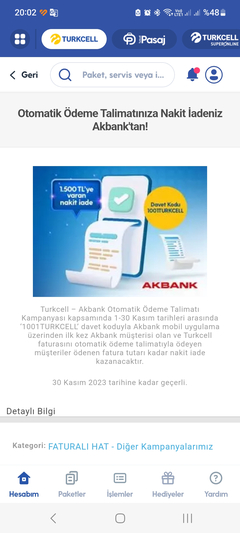 İlk kez akbank üyesi olan türkcell abonelerine 3 fatura tam ücret iade