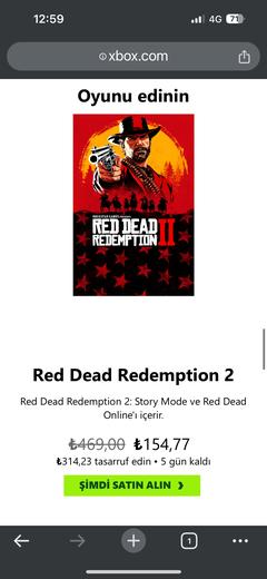 Xbox için Red Dead Redemption 2(154,77₺)