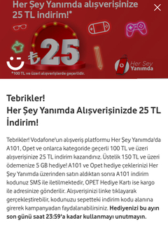 Vodafone Haftalık Çark hediyelerini buyrun yazalım