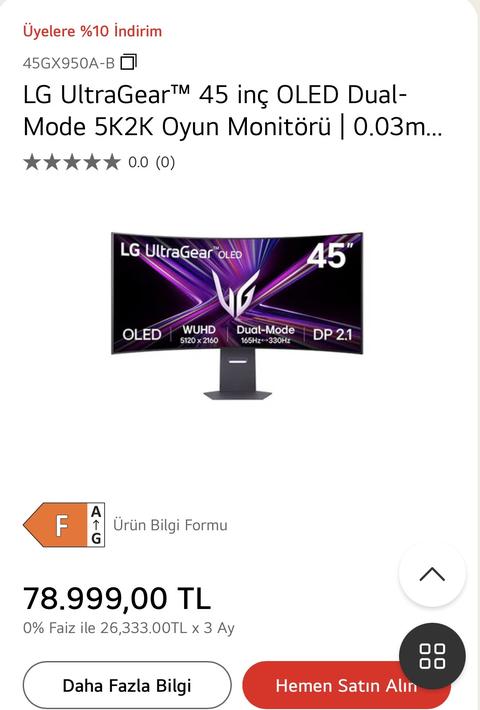 TÜM MONİTÖRLERİN EFENDİSİ ( LG 45GX950A-B )