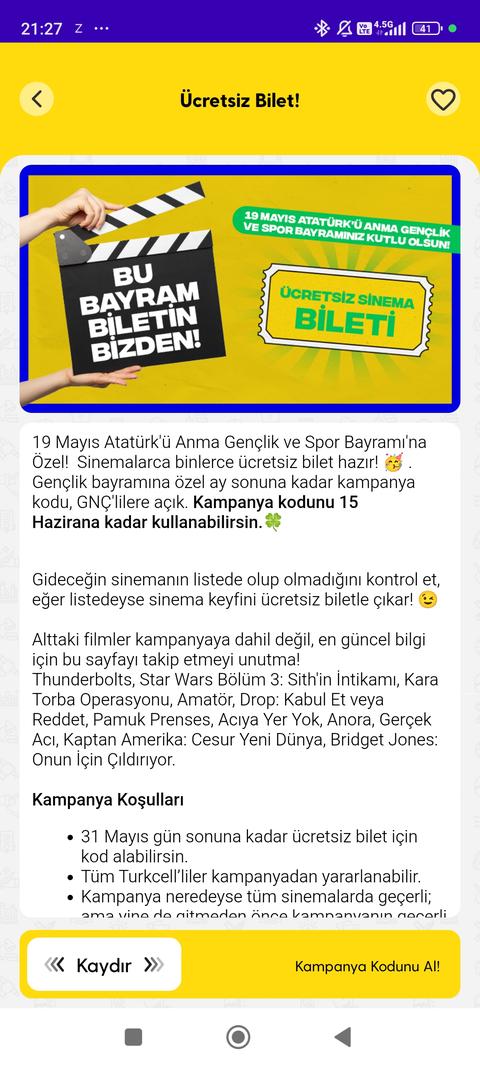 GNÇ Turkcell Bedava Sınama Bileti