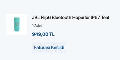 JBL Flip6 Bluetooth Hoparlör IP67 Teal 949TL ALEVV