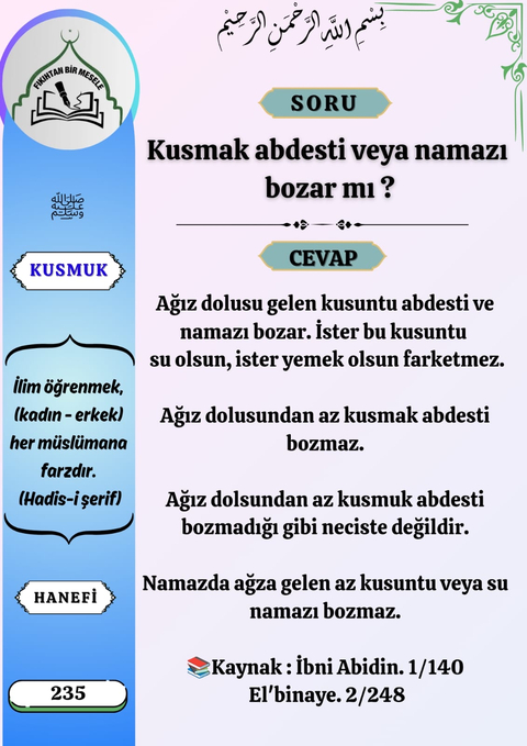 Dini Fetvalar ve Fıkıh Konuları