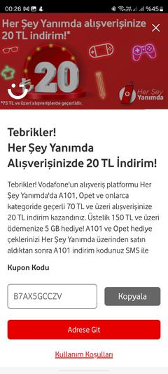 Vodafone Haftalık Çark hediyelerini buyrun yazalım