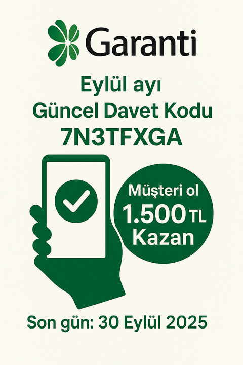 Davet kodumla garantiye üye ol 1500 kazan