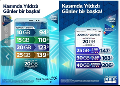 TÜRK TELEKOM YILDIZLI GÜNLER EFSANESİ 50GB+S.S.M 345₺