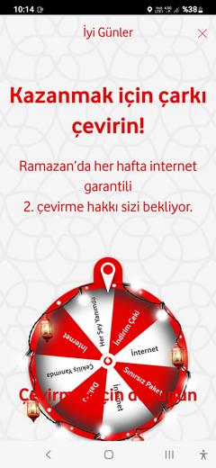 Vodafone Haftalık Çark hediyelerini buyrun yazalım