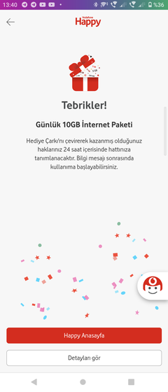 Vodafone Haftalık Çark hediyelerini buyrun yazalım