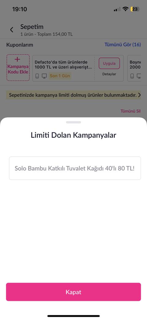 Solo Bambu TK 40LI SEPETTE 80TL (BİTTİ)