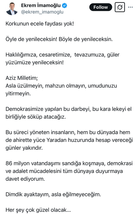 ⚡️19 Mart 2025 MİLLİ İRADEYE DARBE⚡ CUMHURBAŞKANI ADAYI İMAMOĞLU’na KOMİK CASUSLUK SUÇLAMASI