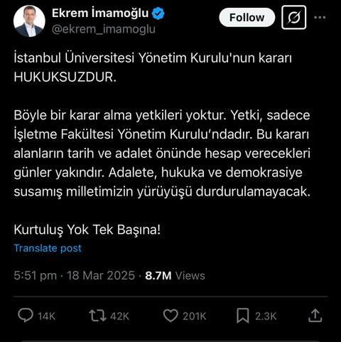 ⚡️19 Mart 2025 MİLLİ İRADEYE DARBE⚡ CUMHURBAŞKANI ADAYI İMAMOĞLU’na KOMİK CASUSLUK SUÇLAMASI