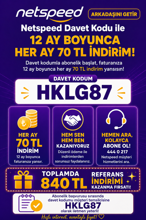 netspeed 2026 güncel davet kodu referans kodu