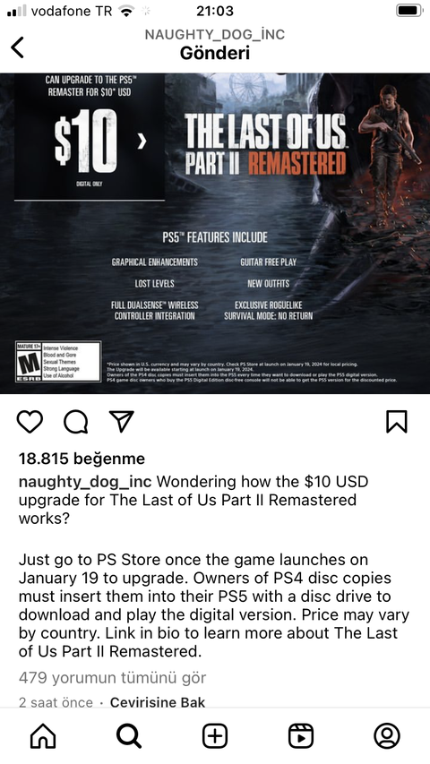 The Last of Us Part II | Remastered | PS5 | ANA KONU