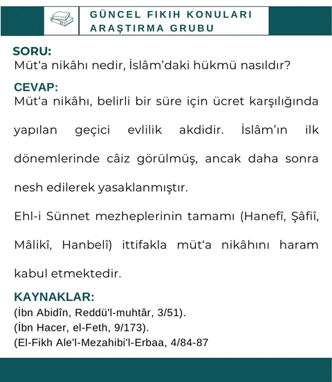 Dini Fetvalar ve Fıkıh Konuları