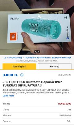 JBL Flip6 Bluetooth Hoparlör IP67 Teal 949TL ALEVV