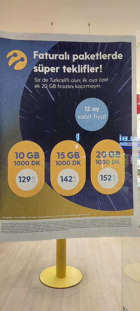Türkcell efsane yeni kampanya 10 gb 129 - 20 gb 152 lira (27-31 ekim 2023 )