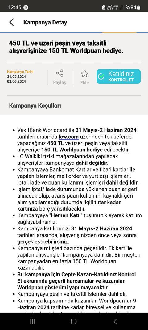 lcw 3 günlük vakif word 450 ye 150