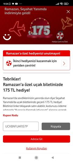 Vodafone Haftalık Çark hediyelerini buyrun yazalım